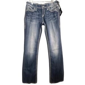 Rock Revival Y2K Elaina Easy Boot Cut Women’s Size 28 Low Rise Denim Jeans NWT